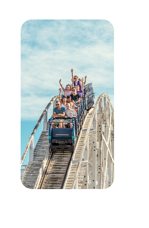 manège à sensation dans un parc d'attraction