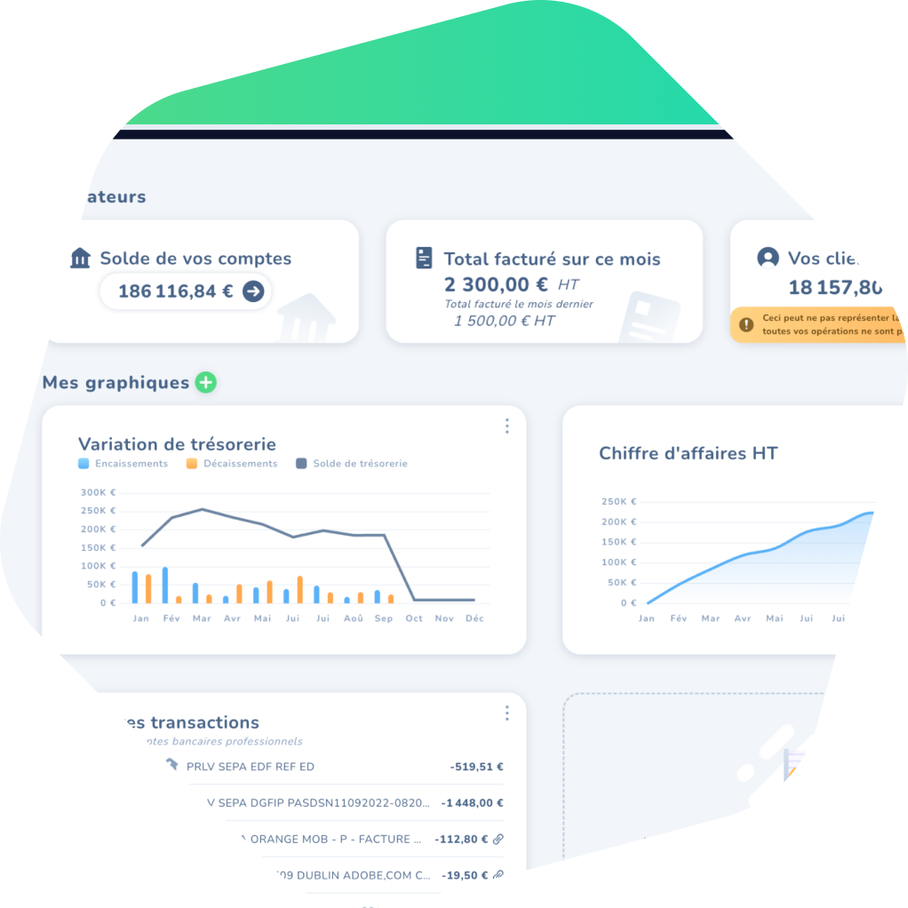 Dashboard Tiime suivi de comptabilité